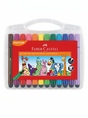 Feutres Jumbo Faber-Castell – Boîte de 12 – Ergonomie et Couleurs Vives
