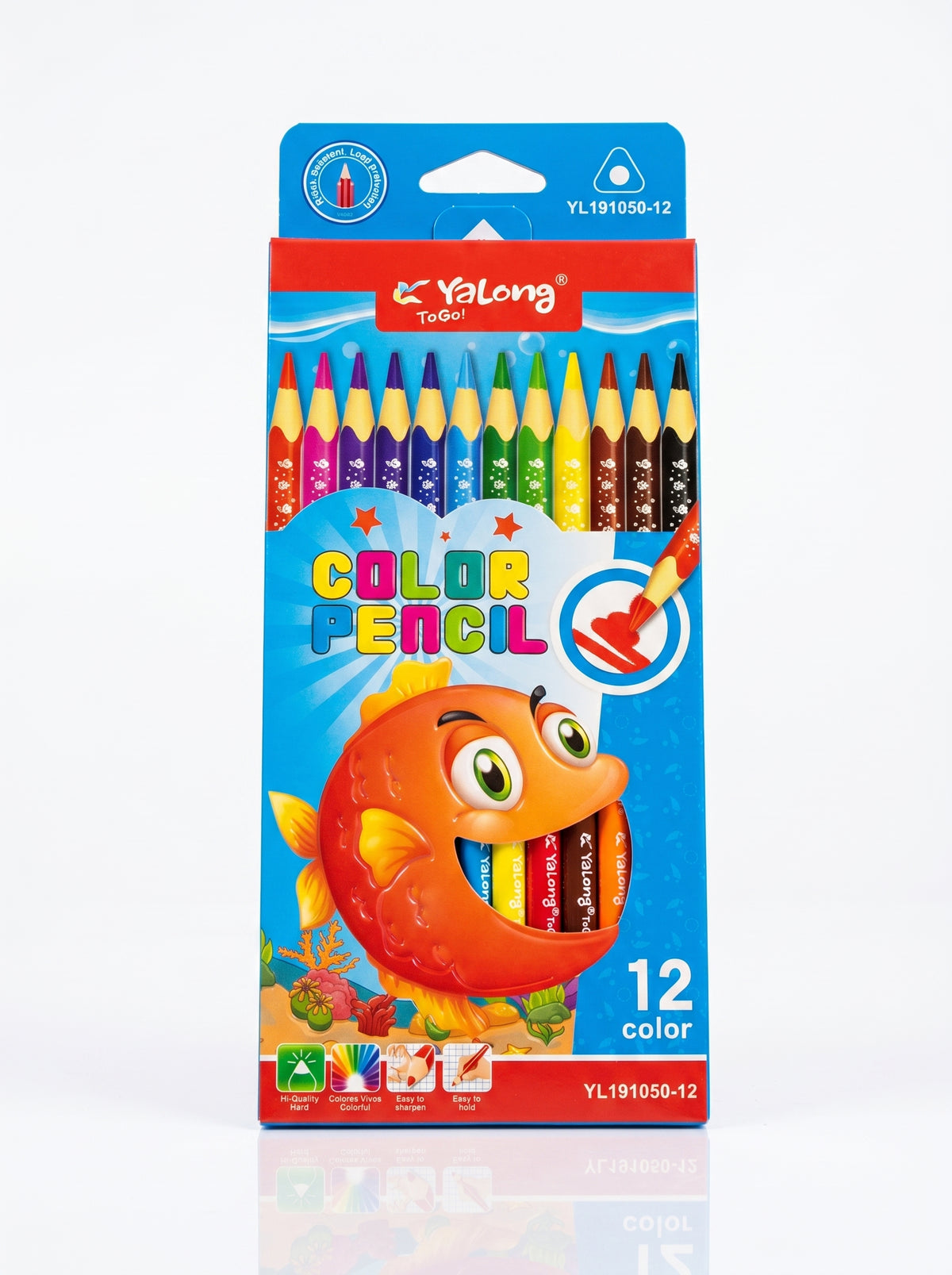 Crayons de Couleur Grand Format Yalong To Go – Boîte de 12 Pièces