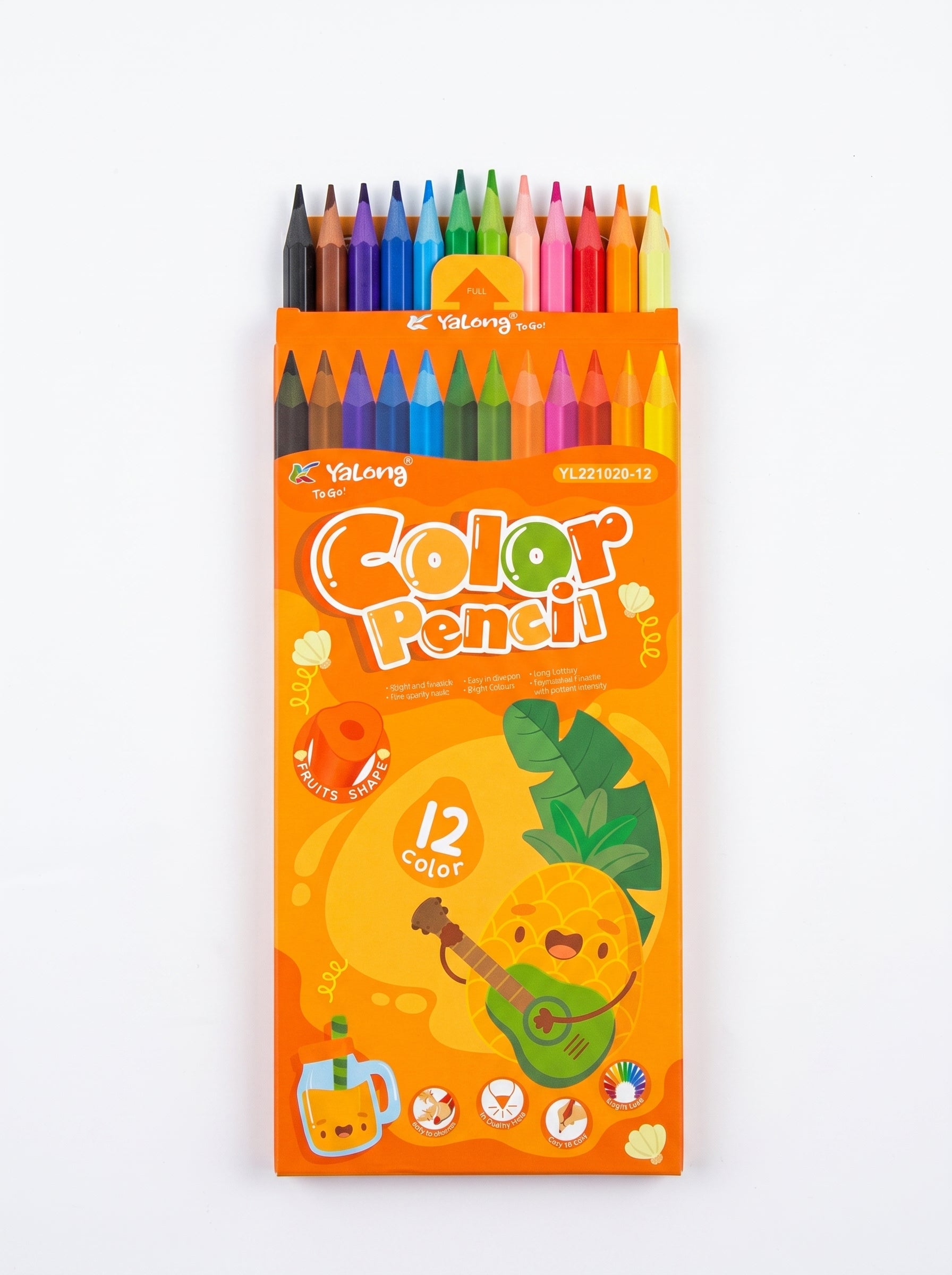 Set de Crayons de couleur 12pcs Yalong - Couleurs Éclatantes Yalong To Go