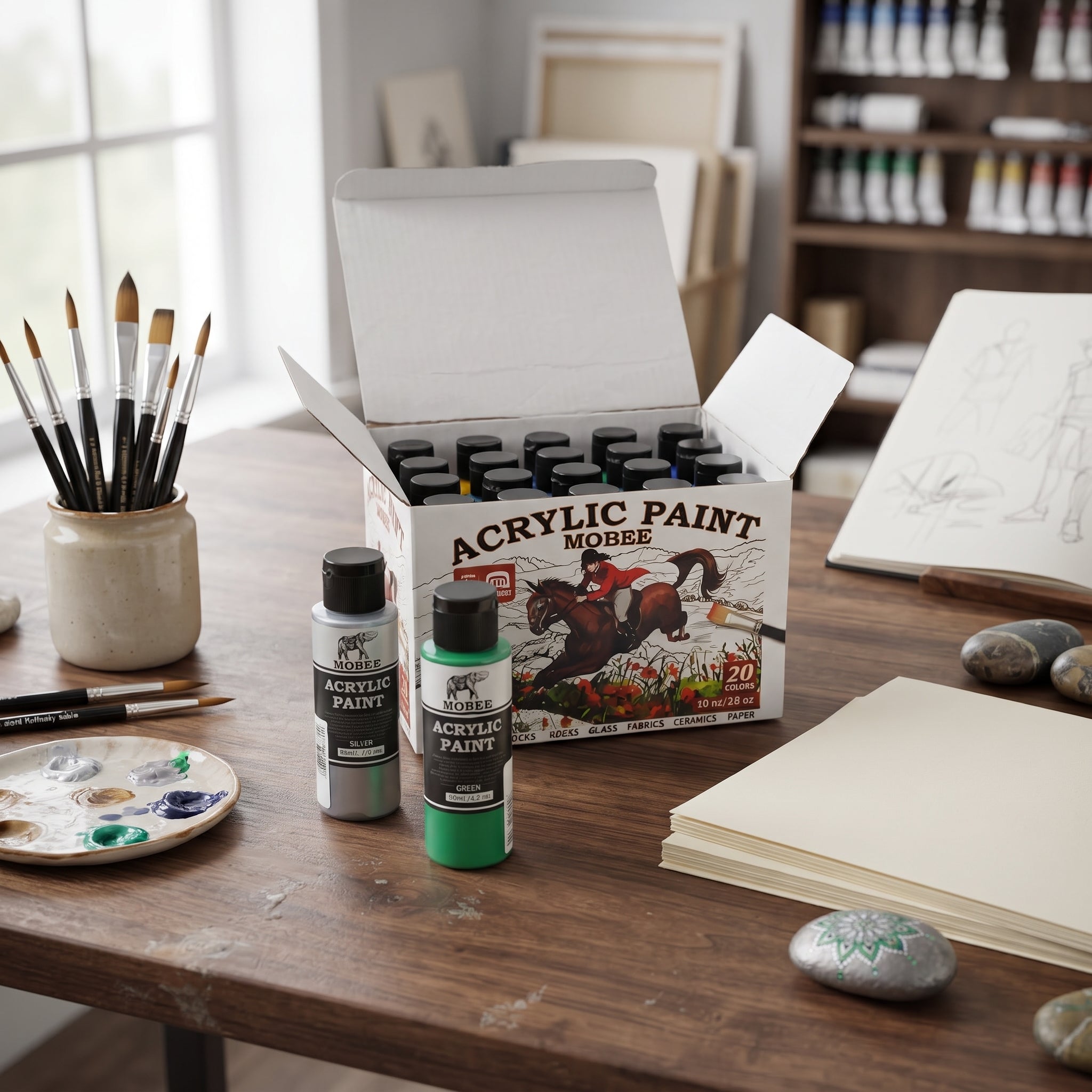 Kit Complet : Set Peinture Acrylique 20 Couleurs x 60ml Image secondaire du produit