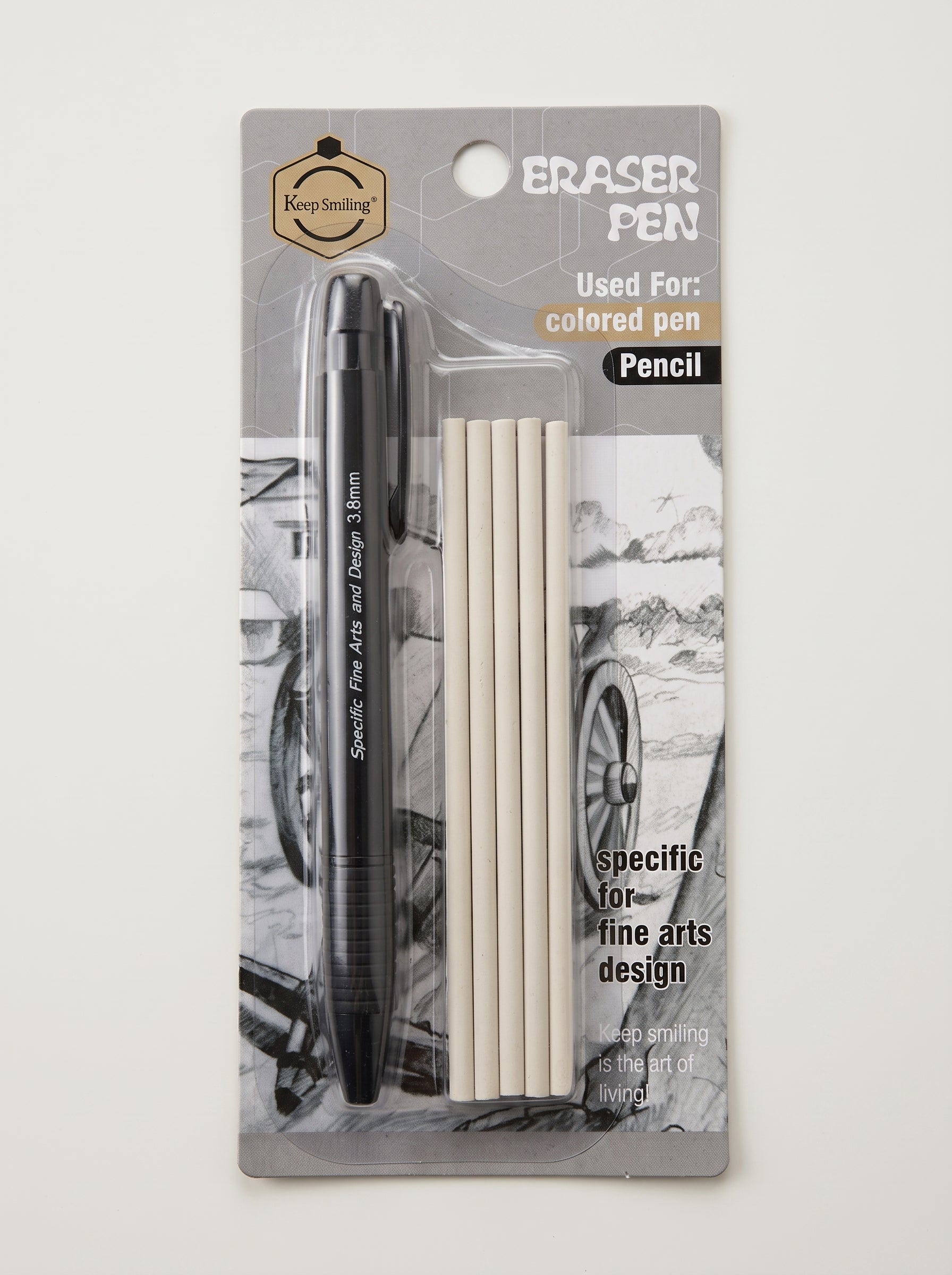 Porte-gommes 6pcs Keep Smiling - Kit Précision avec 5 Recharges (3.8mm)