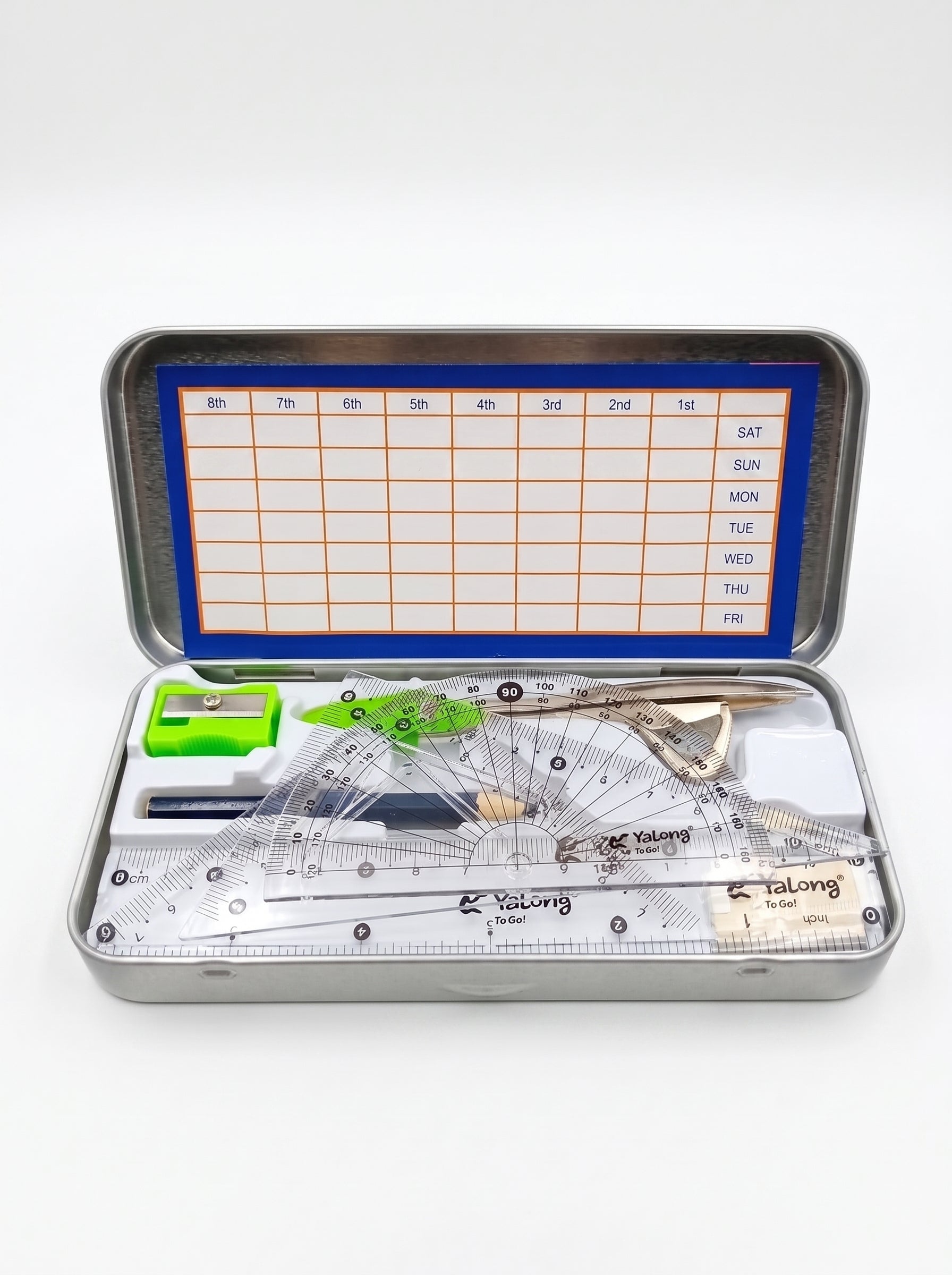 Kit de géométrie 8 pièces avec Pochette "To Go"