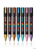 Set de 8 marqueurs Posca Metallic - Feutres peinture effet métal