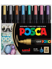 Set de 8 marqueurs Posca Metallic - Feutres peinture effet métal
