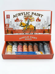 Peinture acrylique classique Mobee 8 tubes 75ml | Pack Haute Qualité