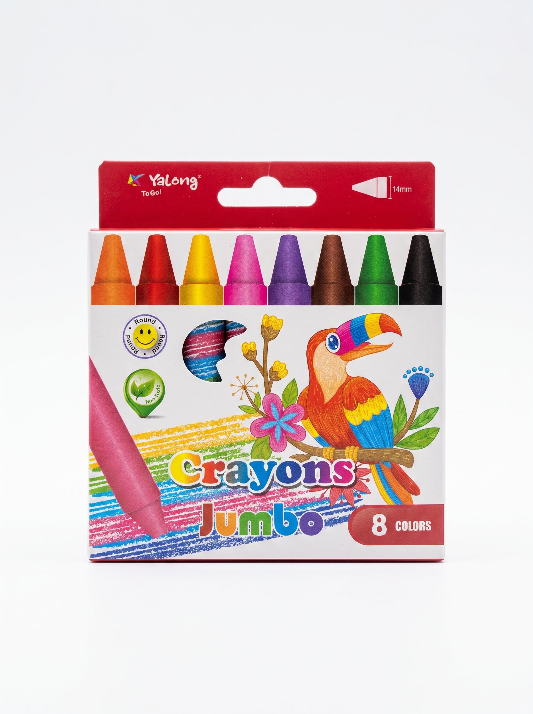 Crayons de cire épais 14mm Yalong - Boîte de 8 Pièces