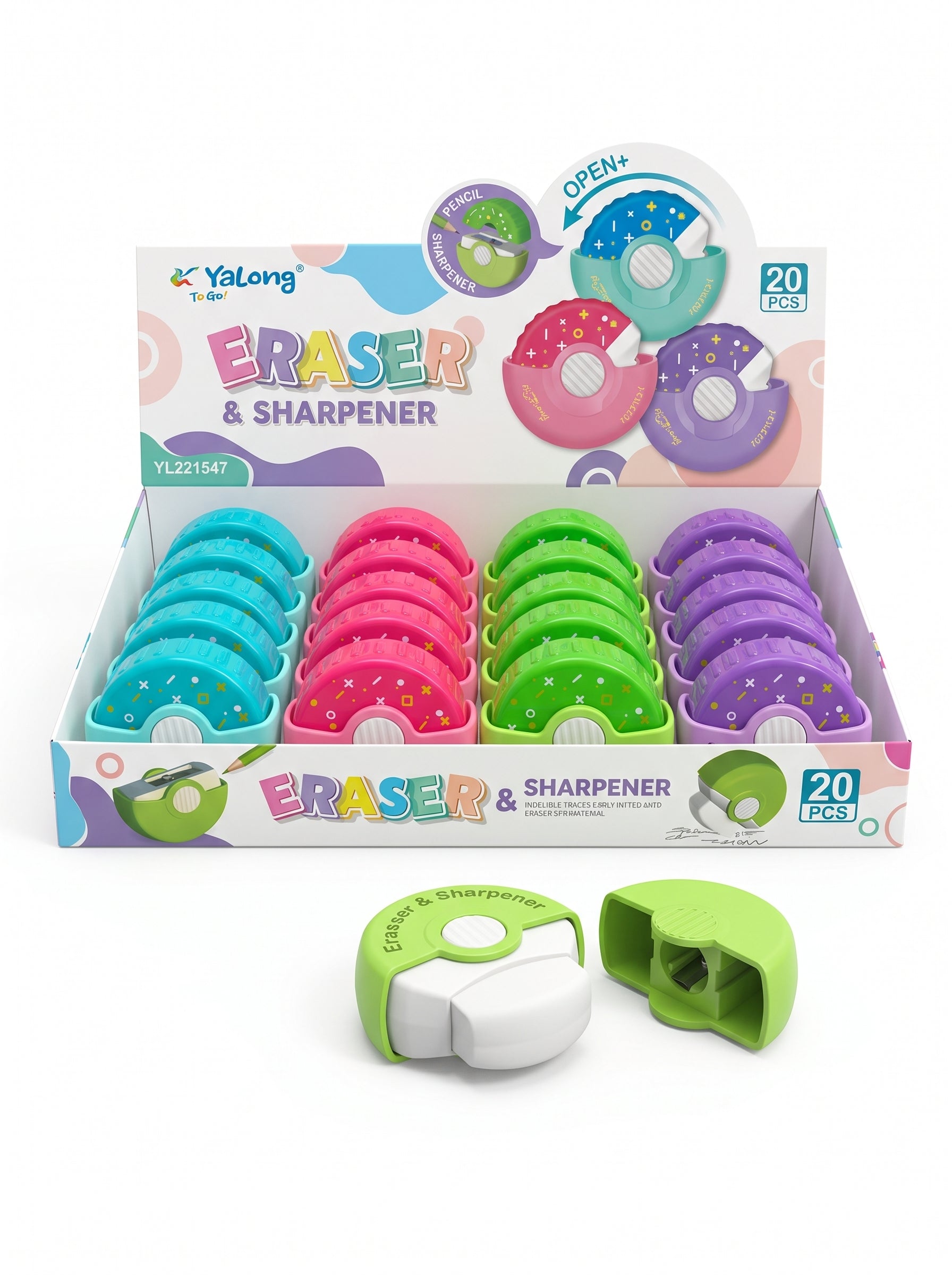 Duo Gomme et Taille-crayon Yalong : Précision pour vos crayons