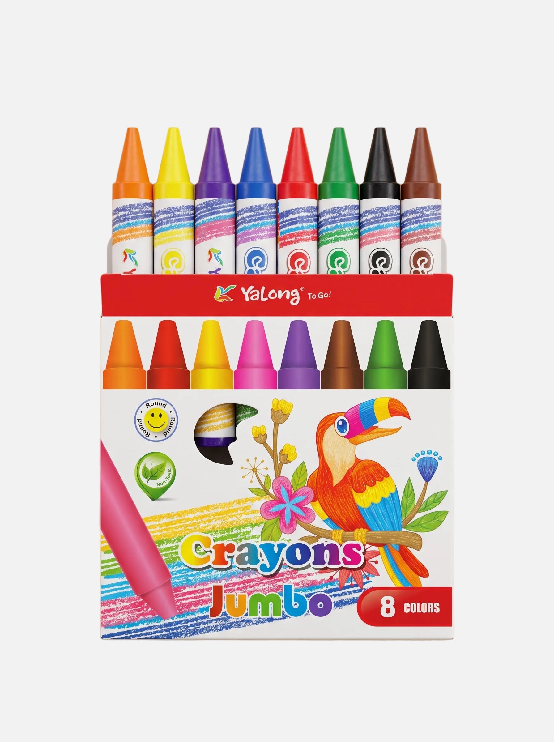 Crayons de cire épais 14mm Yalong - Boîte de 8 Pièces