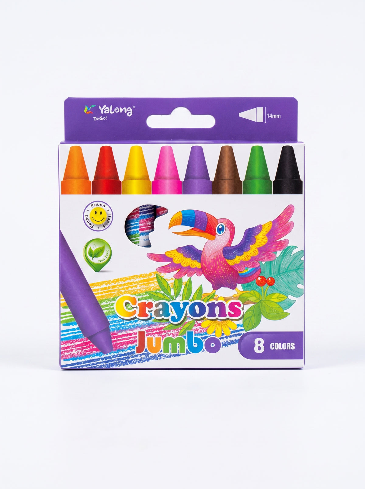 Crayons de cire épais 14mm Yalong - Boîte de 8 Pièces