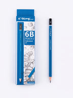 Lot crayons noirs dessin Yalong - Paquet de 12 (Assortiment HB, 3B, 6B, 9B, 10B)