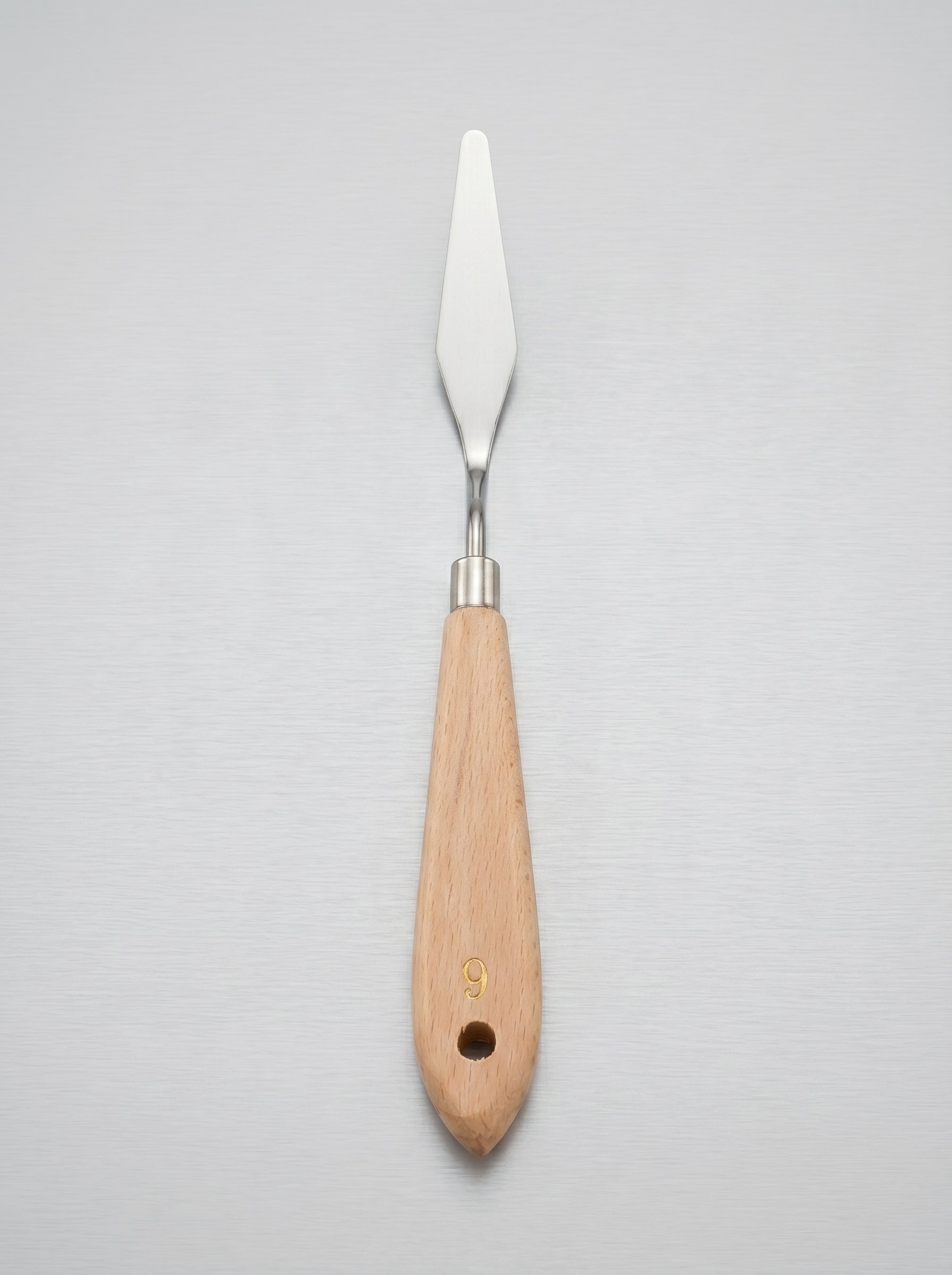 Couteau à palette métal et en bois professionnel pour peinture à l'huile