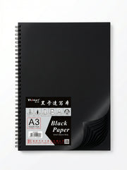Carnet papier noir A3 Thinkart - Spirale 60 feuilles