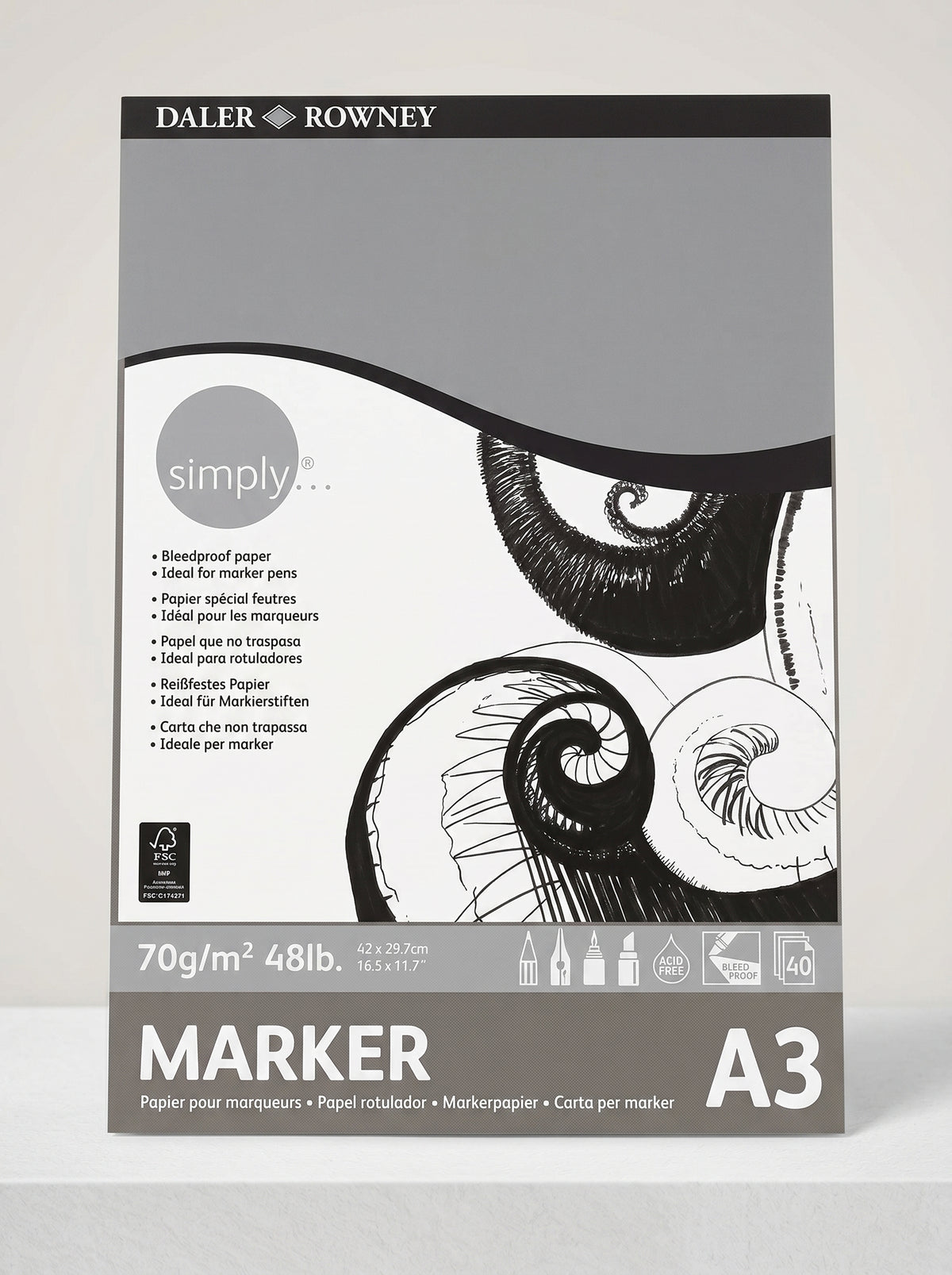 Carnet de croquis Daler-Rowney 70g - Format A3