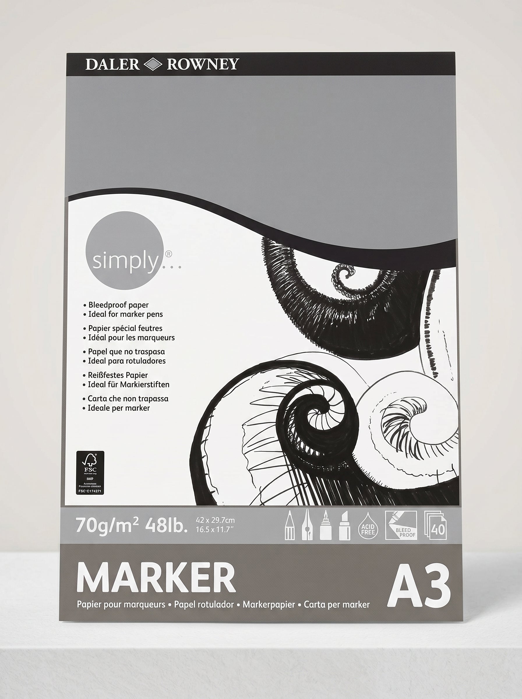 Carnet de croquis Daler-Rowney 70g - Format A3