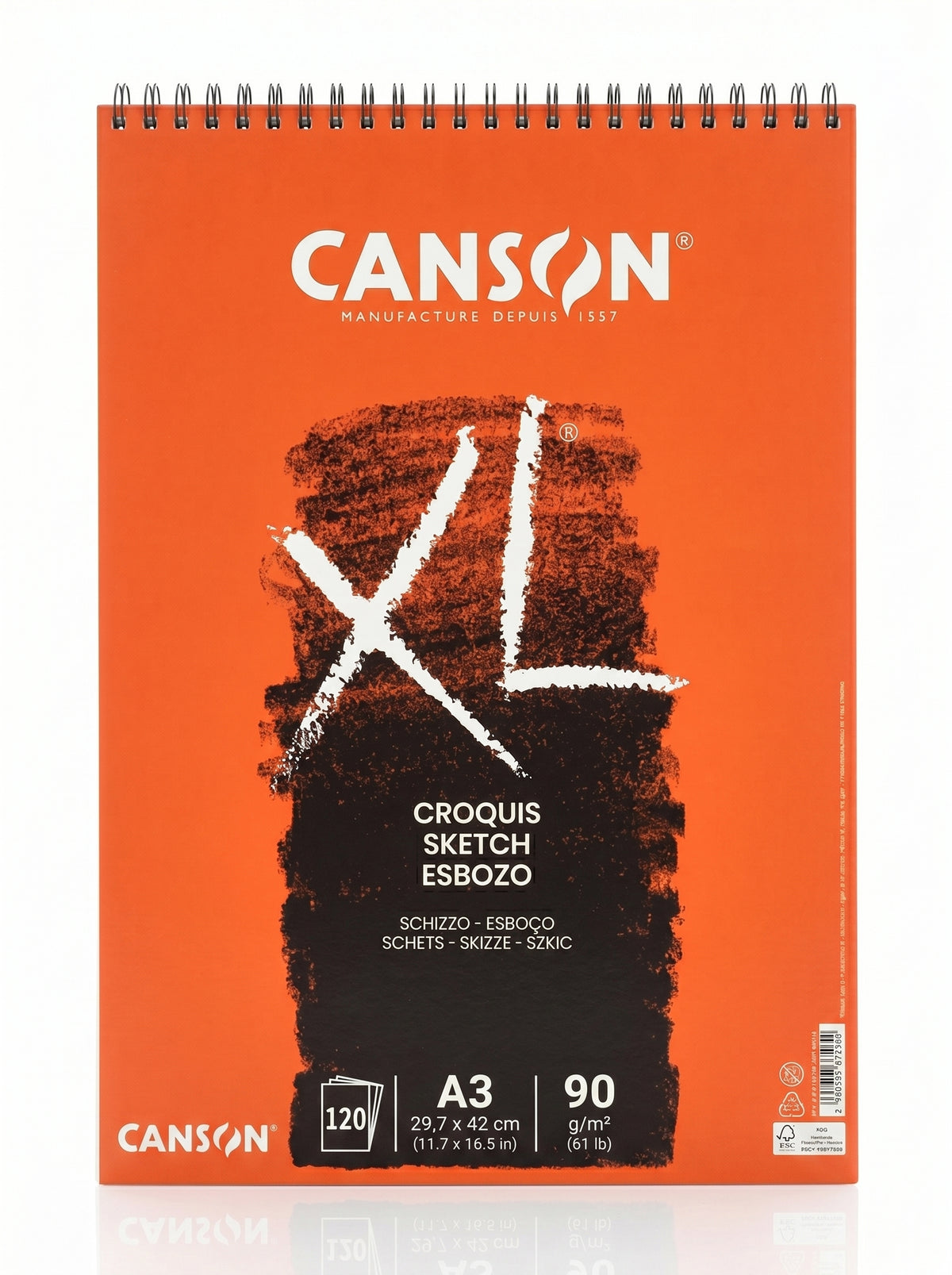 Carnet de dessin croquis Canson XL 90g - Format A3