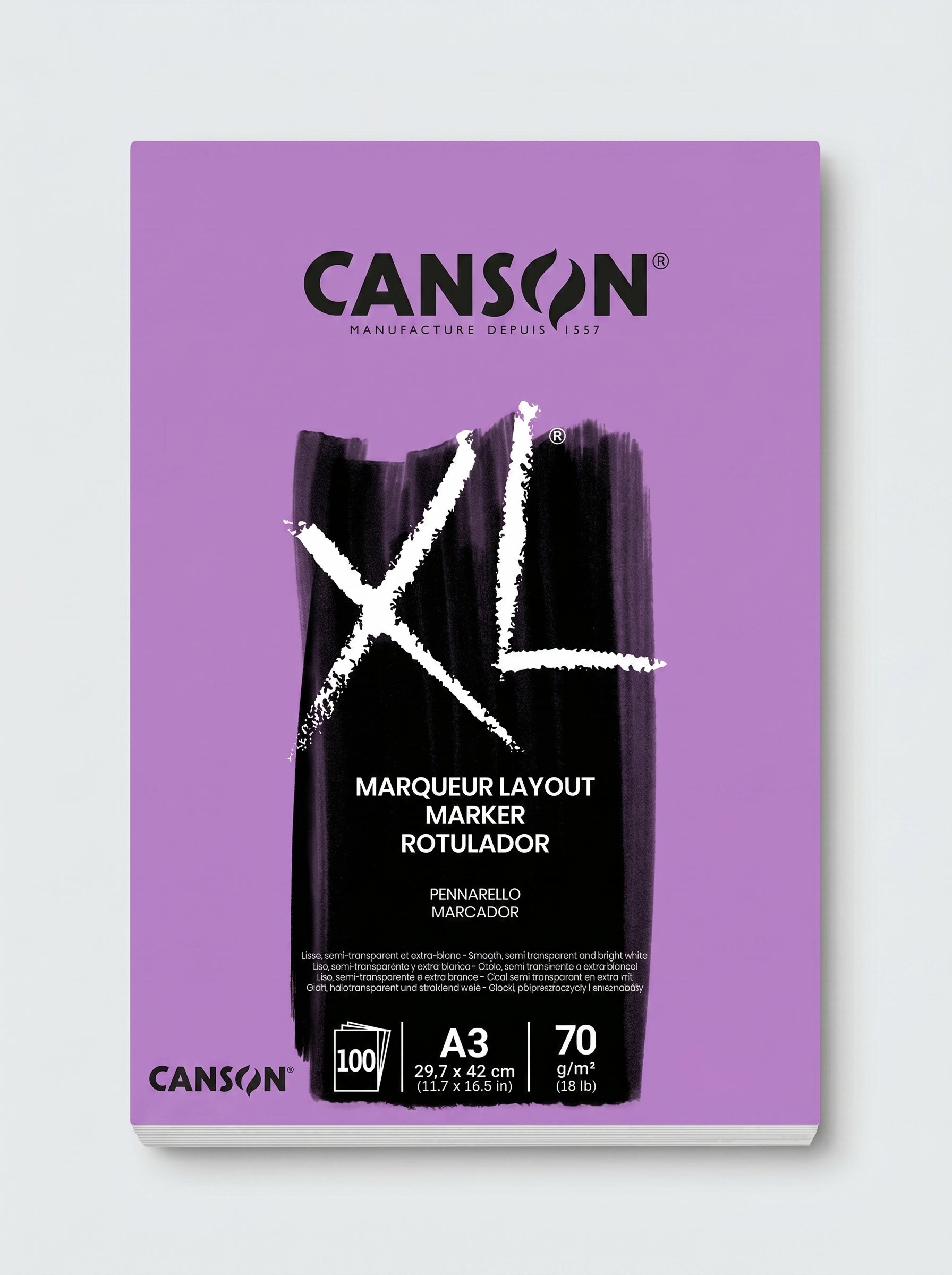 Carnet papier layout-markeur Canson XL 70g (A4 / A3) - 100 feuilles
