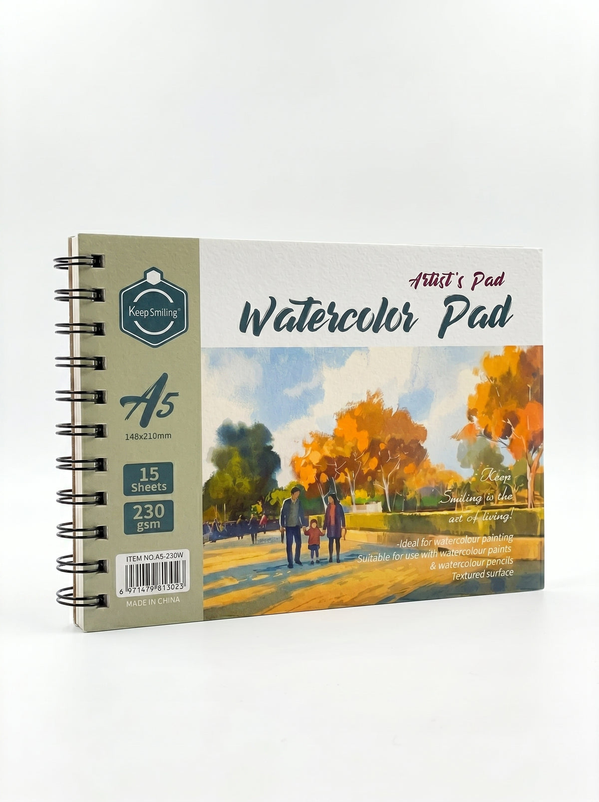 Bloc papier aquarelle spirale A4 & A5 (230g) - Carnet de dessin 15 feuilles