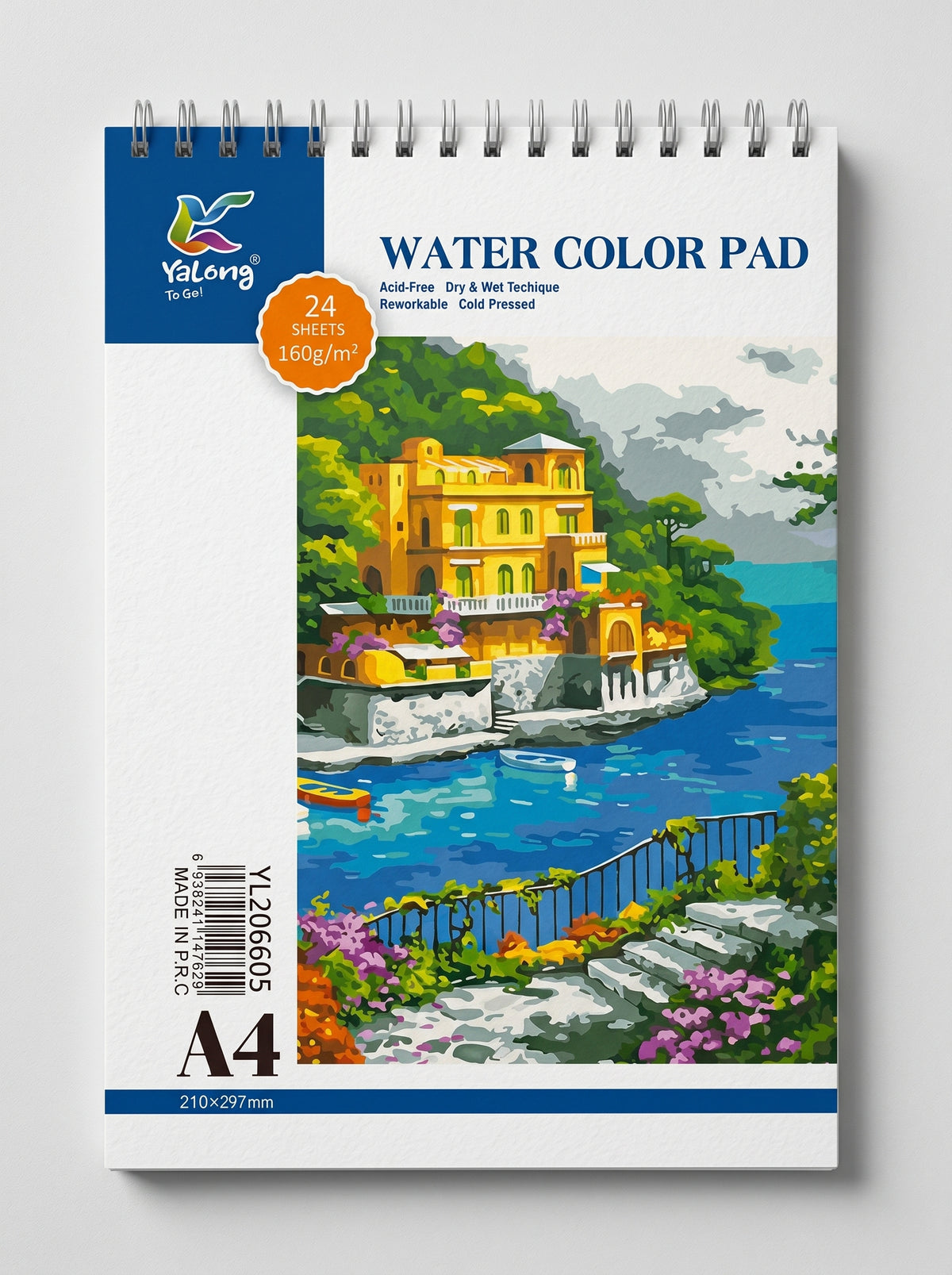Bloc papier aquarelle à spirale (24 feuilles)