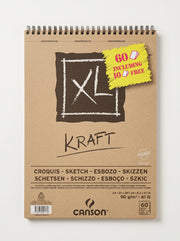 Bloc papier kraft Canson XL 90g - Carnet de dessin teinté (A4 / A3)