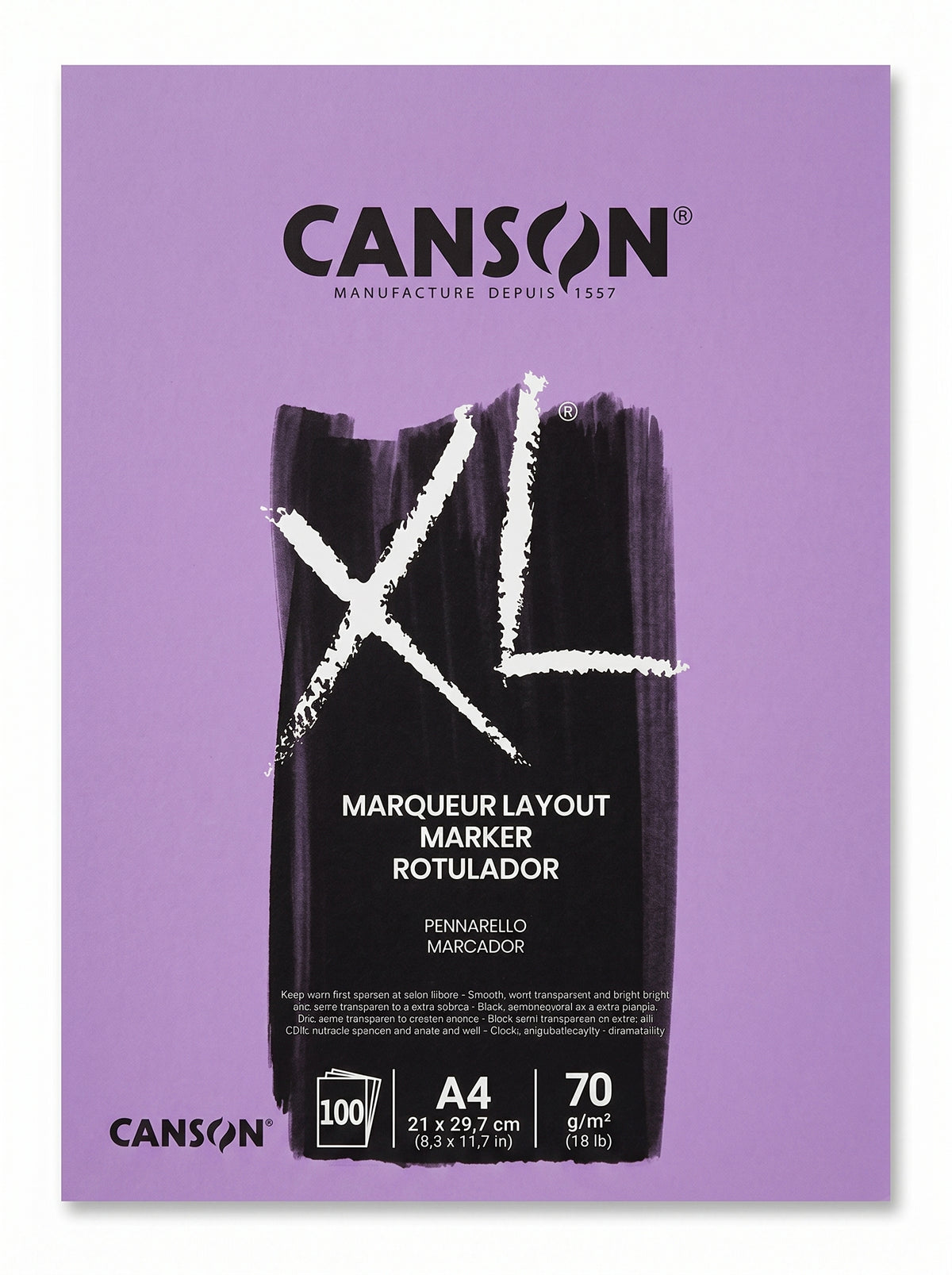 Carnet papier layout-markeur Canson XL 70g (A4 / A3) - 100 feuilles
