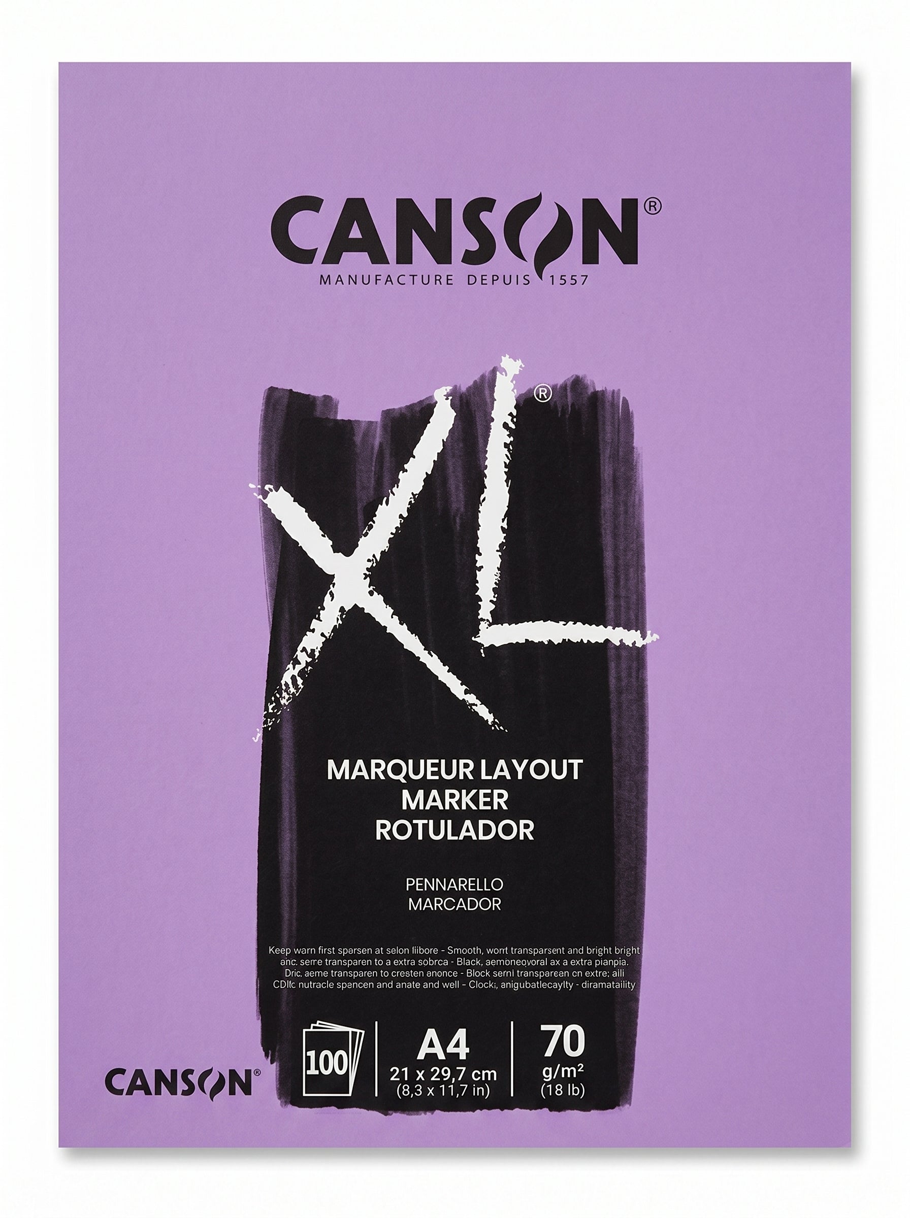 Carnet papier layout-markeur Canson XL 70g (A4 / A3) - 100 feuilles