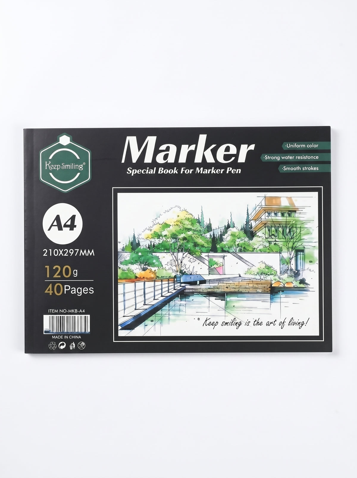 Carnet peinture A4 / A5 Keep Smiling (120g/m²)