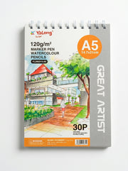 Carnet aquarelle Yalong A4/A5/B5 - Papier 120g à spirale