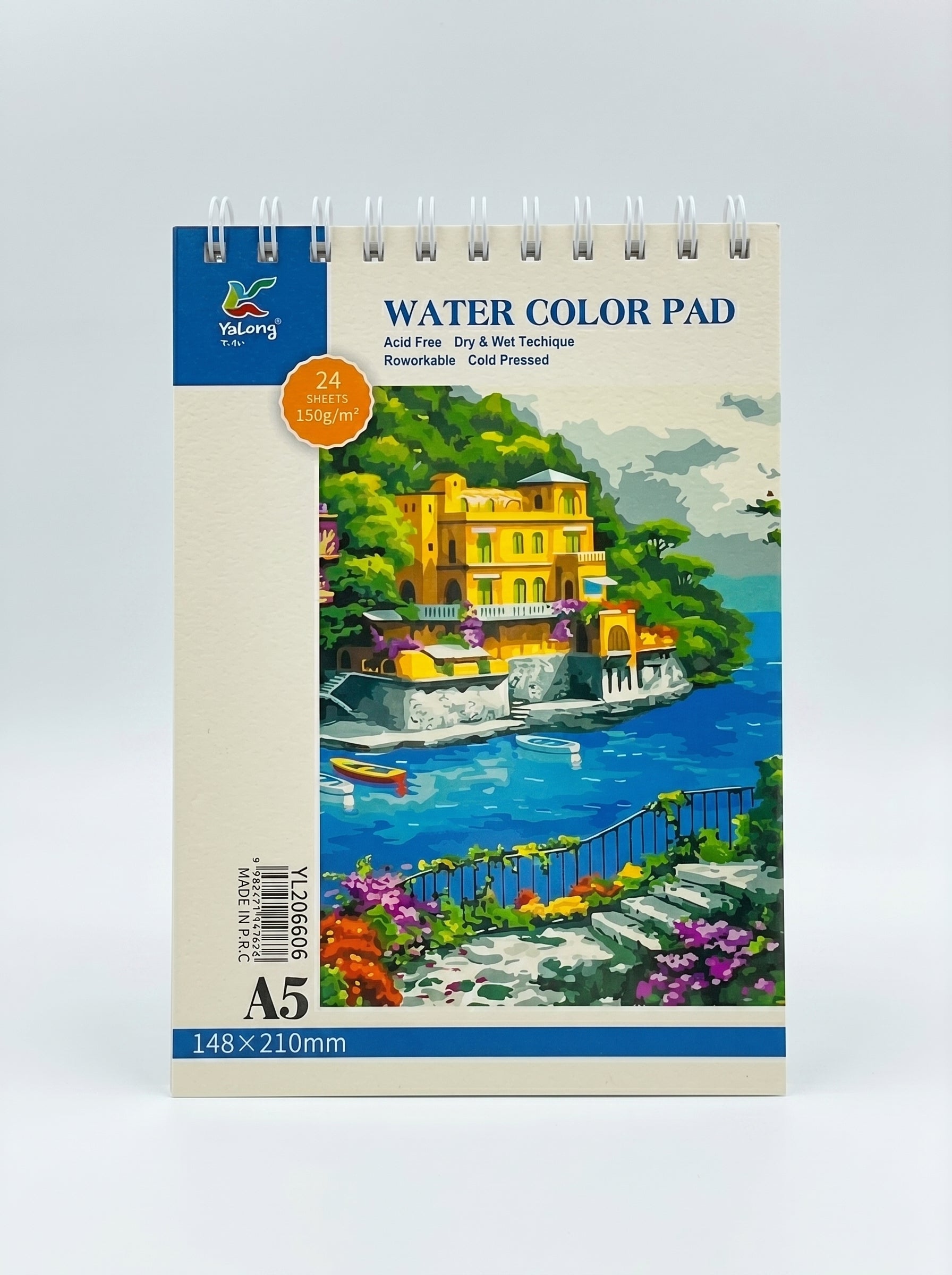 Bloc papier aquarelle à spirale (24 feuilles)
