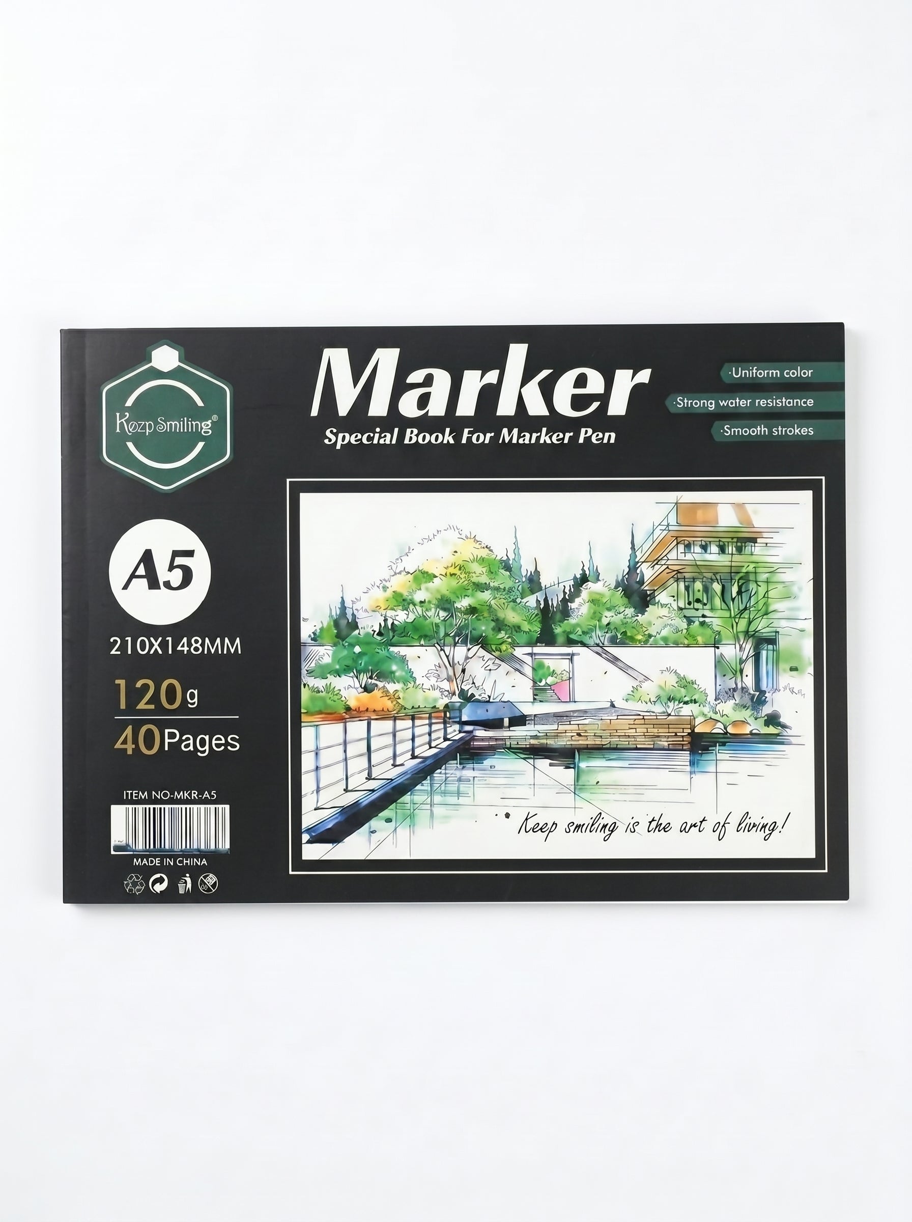 Carnet peinture A4 / A5 Keep Smiling (120g/m²)