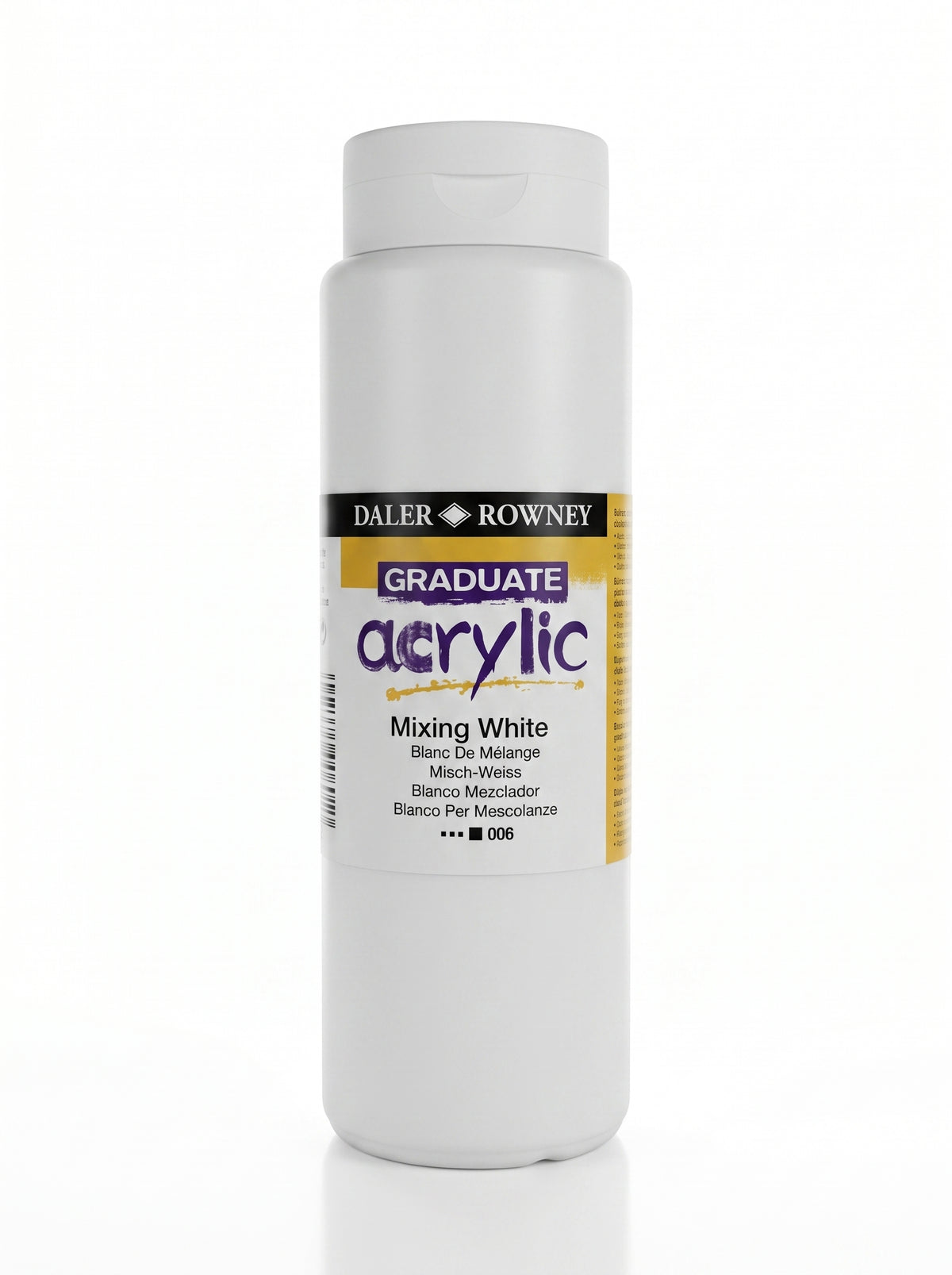 Flacon Peinture Acrylique Blanc de Mélange 500ml | Matériel Scolaire