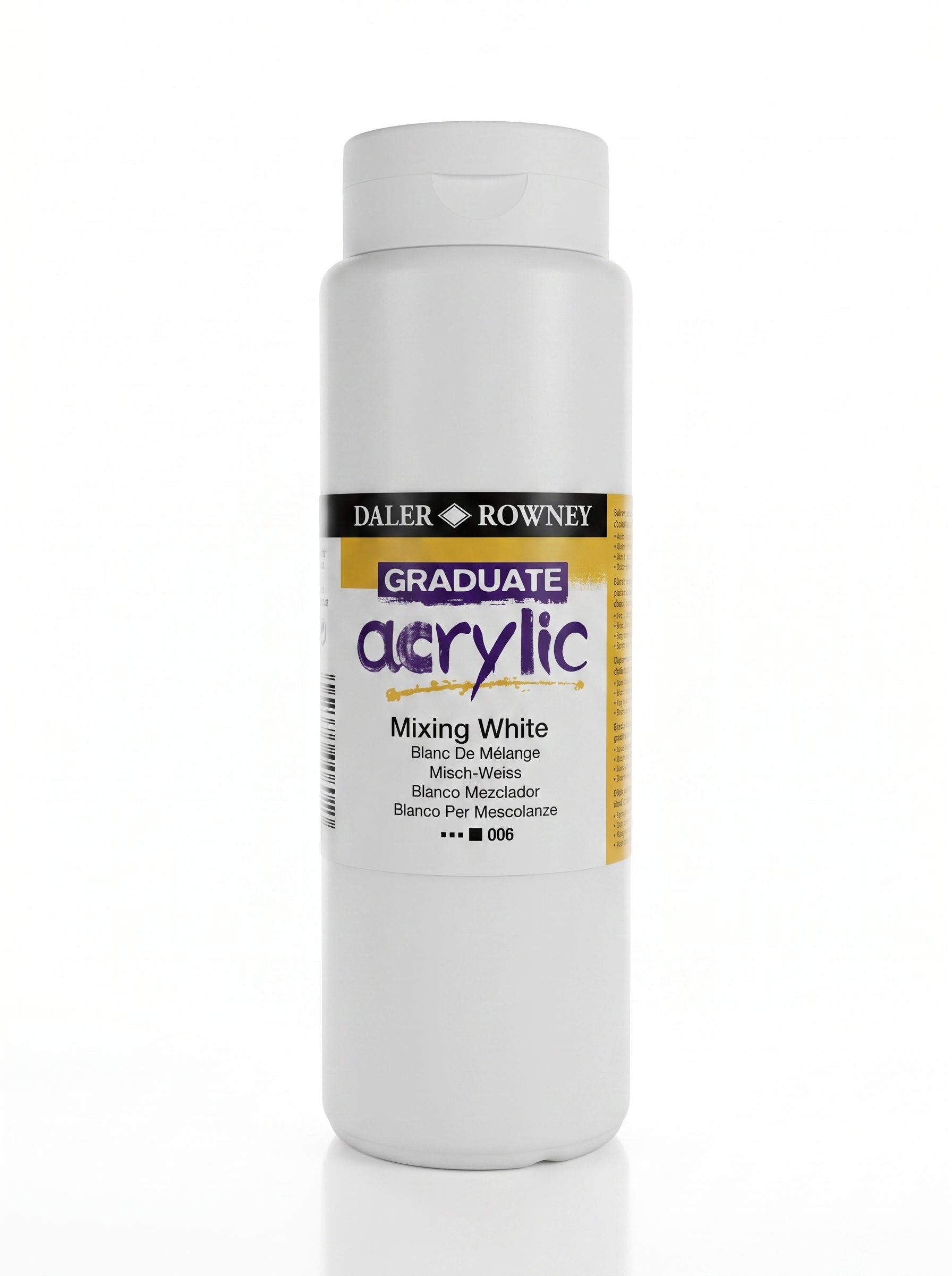 Flacon Peinture Acrylique Blanc de Mélange 500ml | Matériel Scolaire