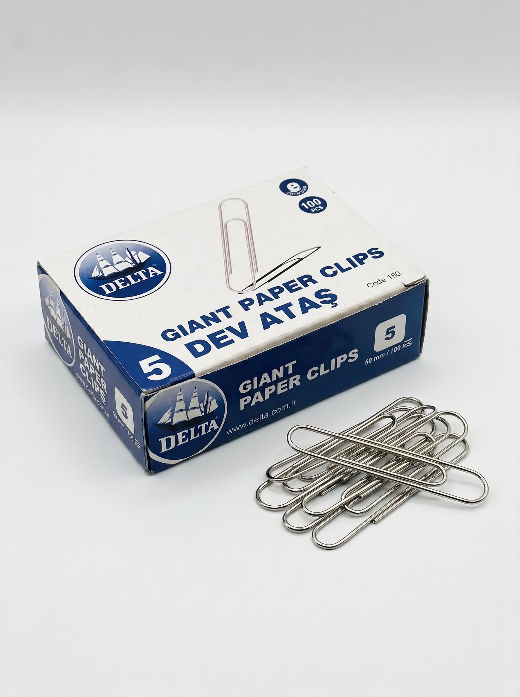 Boîte de trombones 50mm/100pcs- cod 180 - delta - Qualité Pro