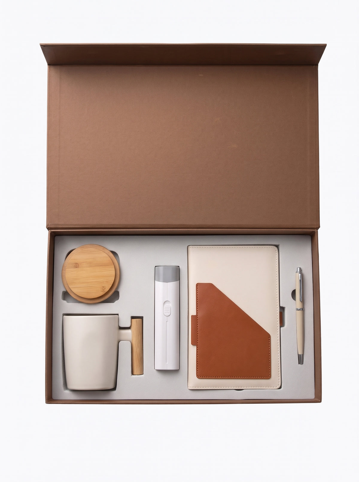 Coffret 4 Pièces : Notebook A5, Stylo, Tasse & lampe multifonctionnelle