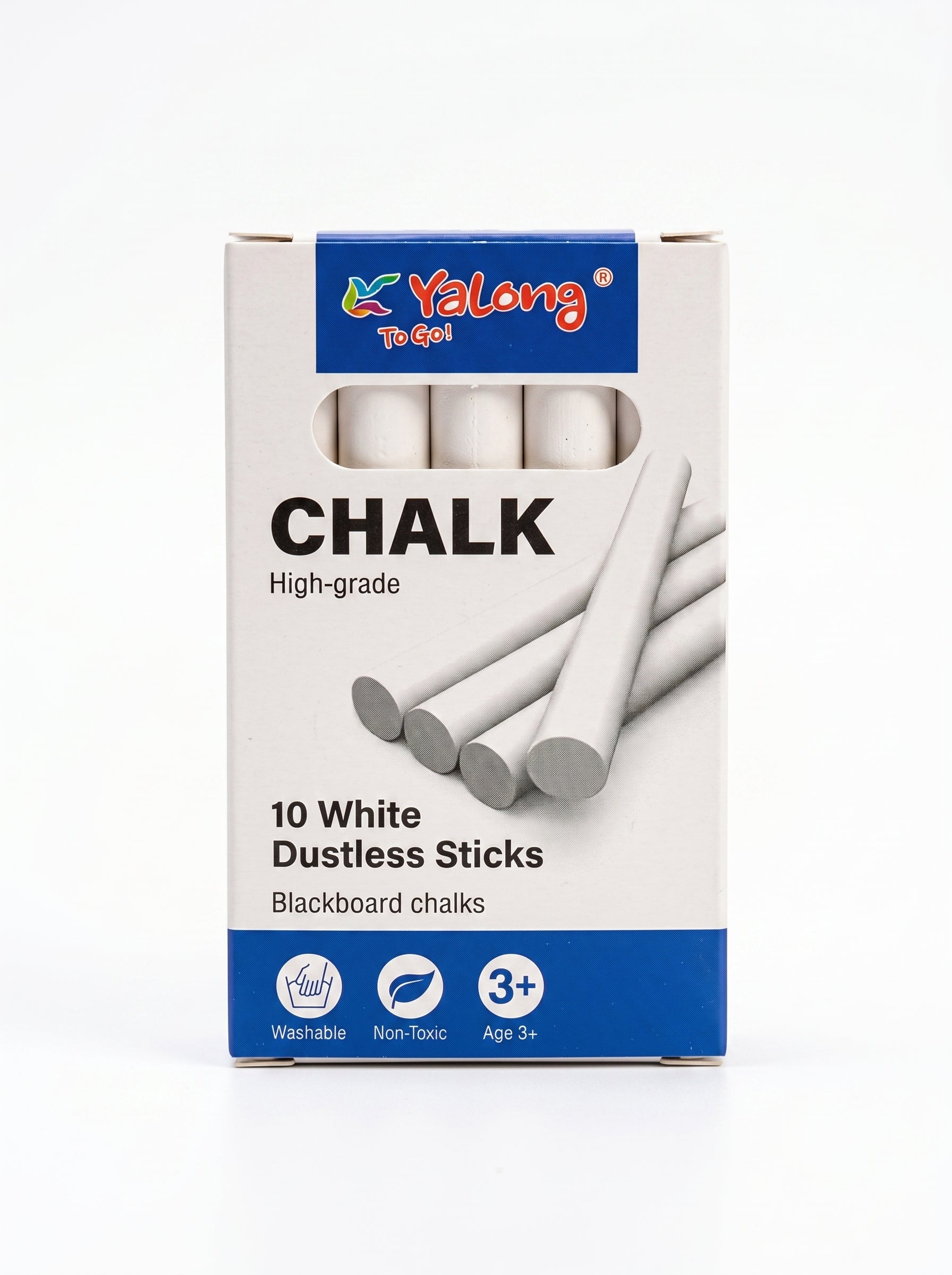 Craies Blanches – Lot de 10 Pièces Yalong To Go – Écriture Fluide