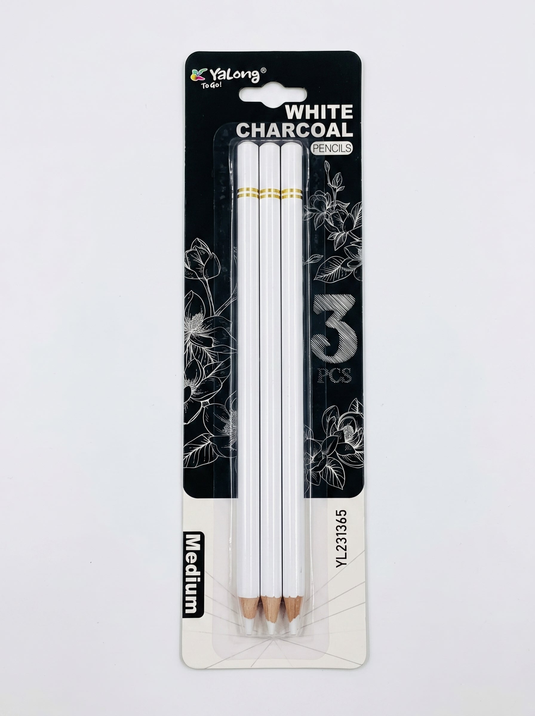 Crayon fusain blanc 3 pcs – Yalong To Go – Pour dessin de précision