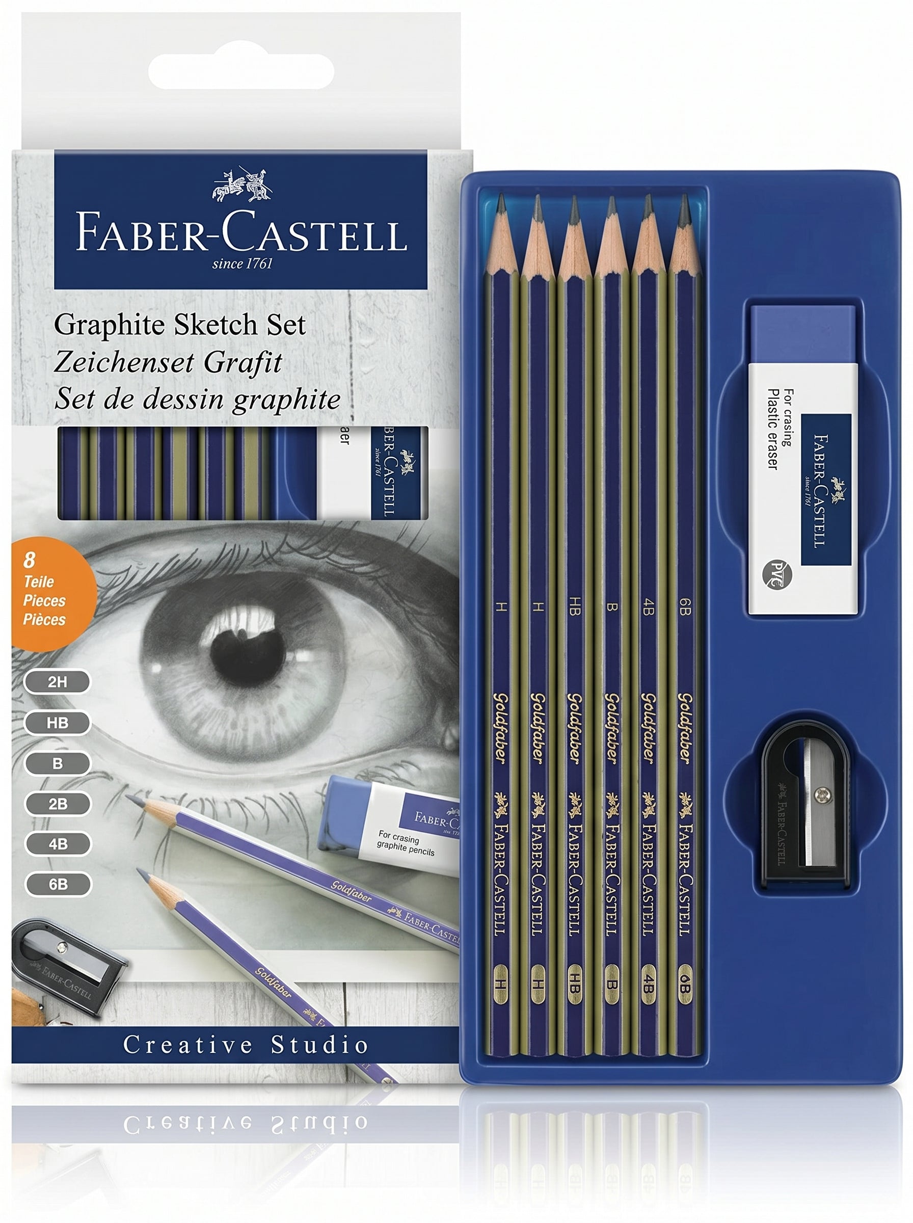 Crayon noir set de dessin graphite 6pcs / Faber-Castell - Gamme Artiste