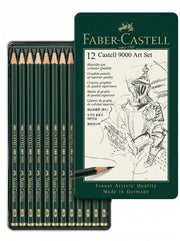 Crayon noir set de dessin graphite 12pcs / faber-castell – Qualité Professionnelle
