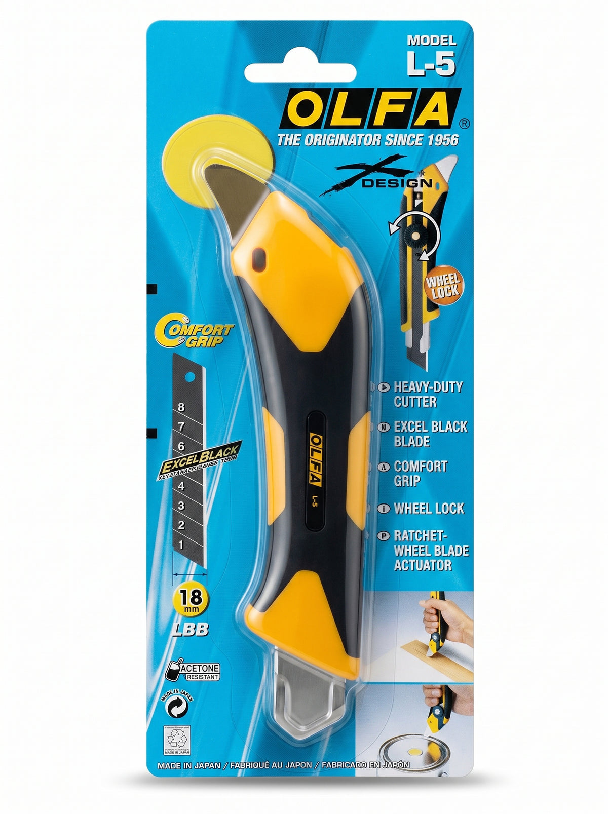 Cutter 18mm / OLFA - Cutter Professionnel Robuste pour Chantier
