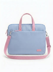 Cartable Porte-PC Premium – Sacoche Ordinateur Bleu Ciel, Bleu & Beige