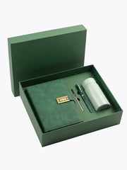 Coffret Notebook A5 Cuir Marron, Stylo & Bouteille