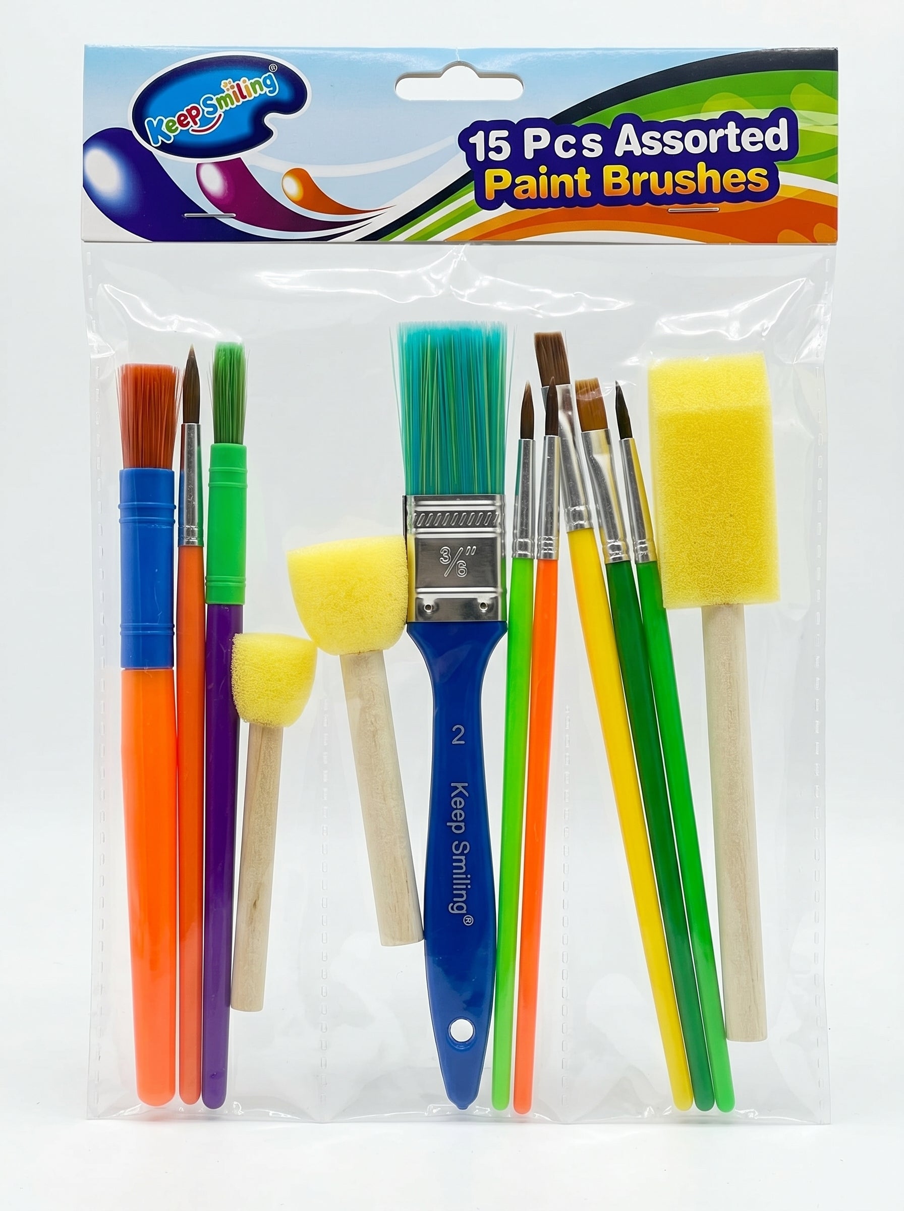 Ensemble pinceaux peinture 15 pcs – Kit complet DIY avec éponges