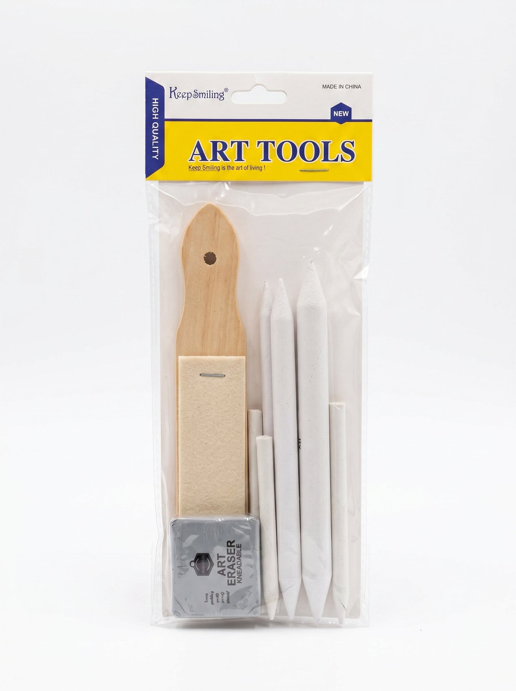 Kit estompe dessin + gomme : 8 estompes professionnelles et gomme de précision