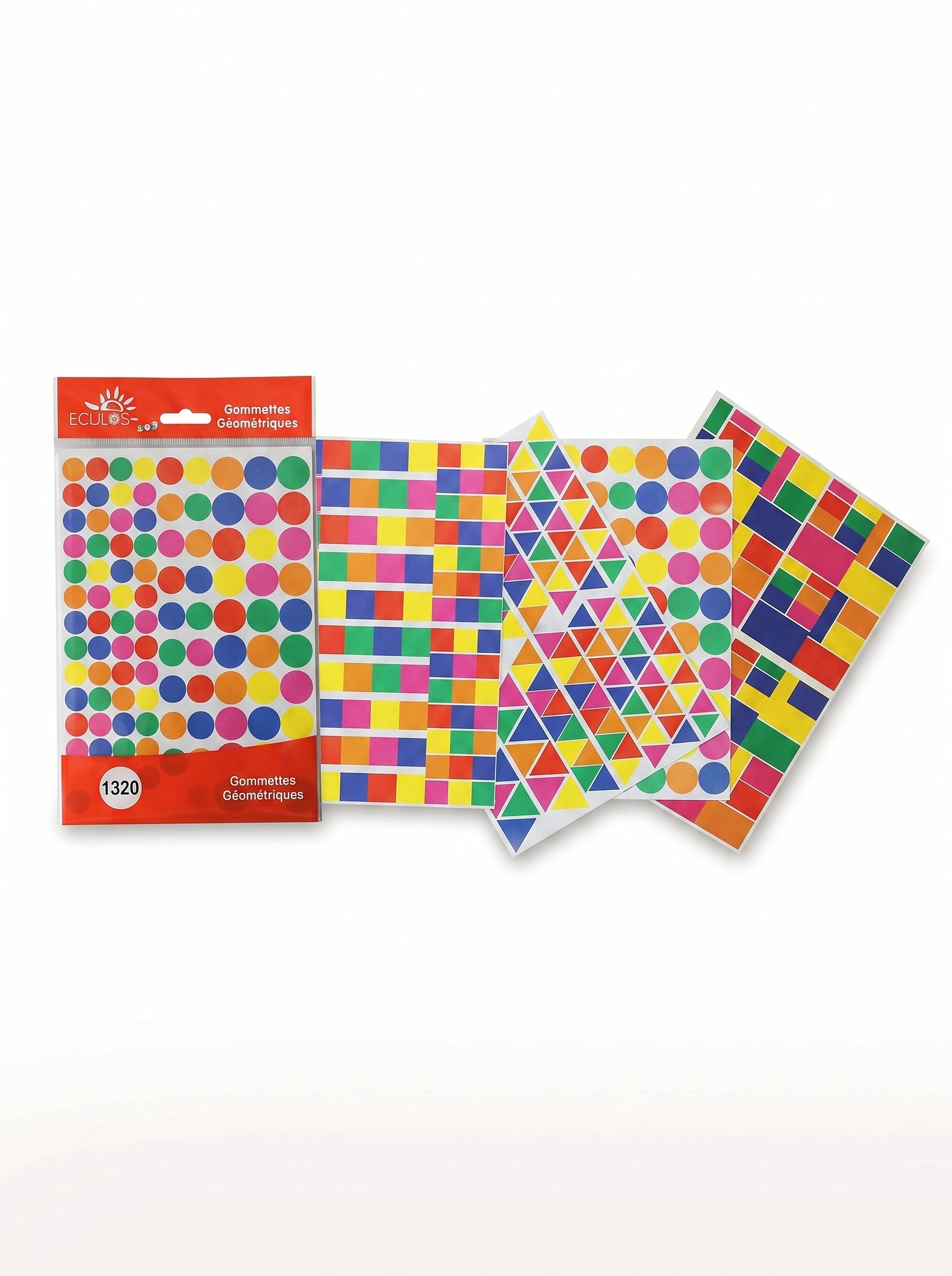 Gommettes Ecolo 12 pièces 4 motifs - Pochette adhésive créative