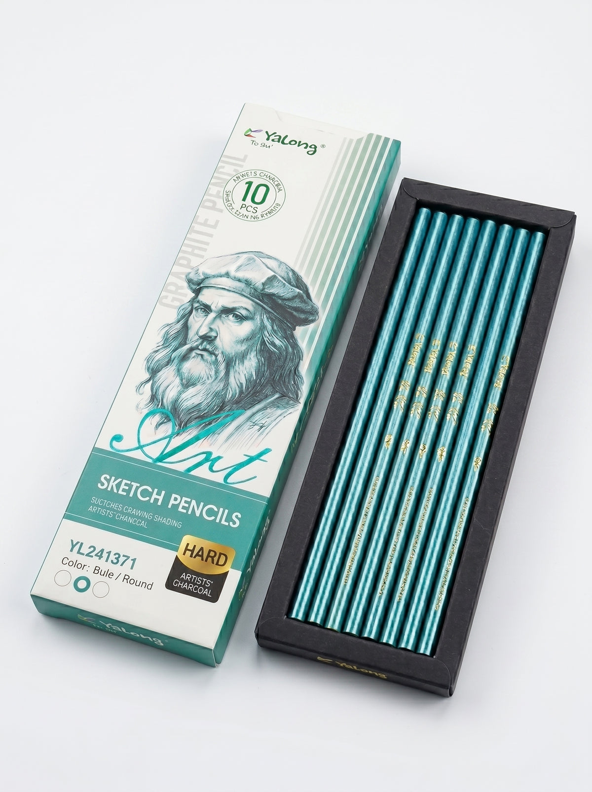 Boîte 10 Crayons Noir Yalong To Go – Graphite Assortis (Doux et Dur)
