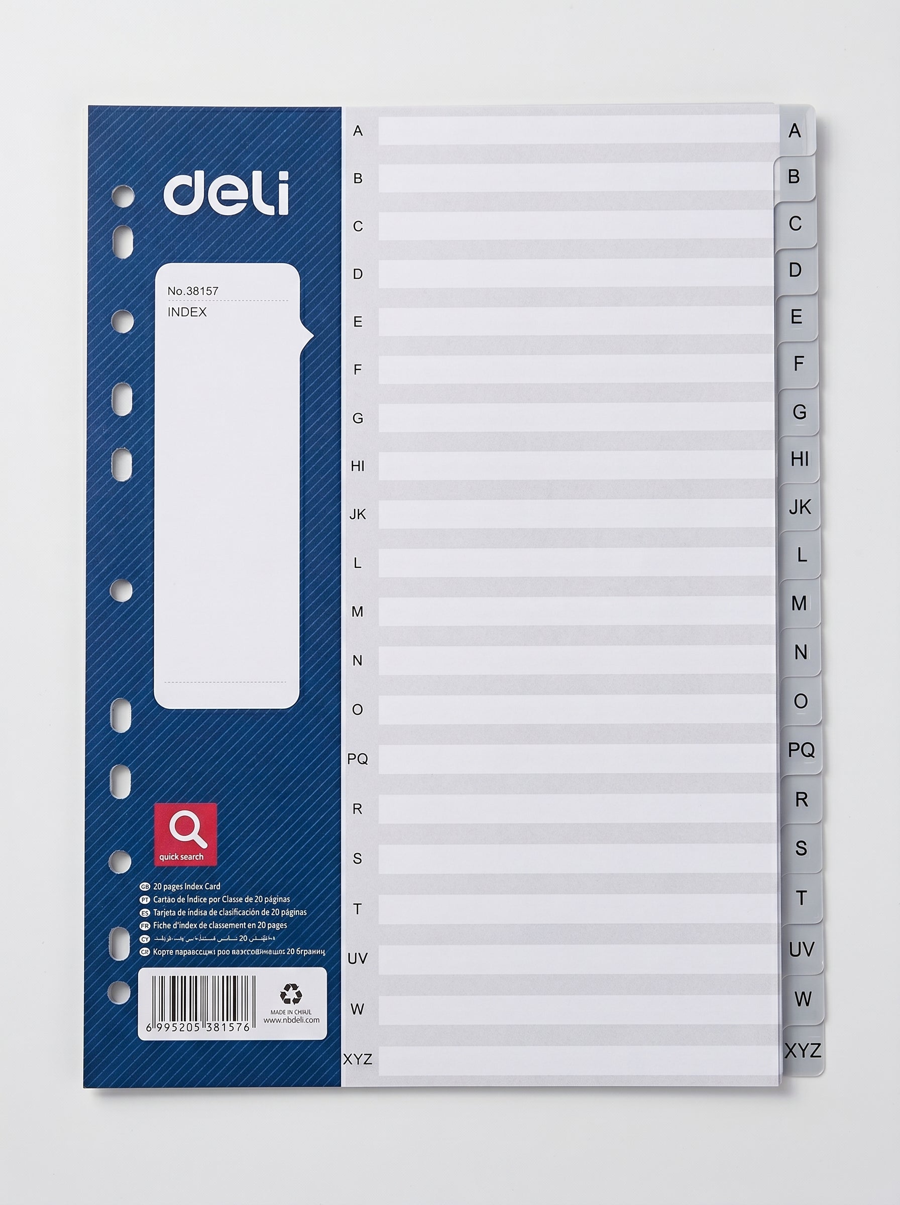 Intercalaires Alphabétiques Deli - Indexation A-Z pour Classeur