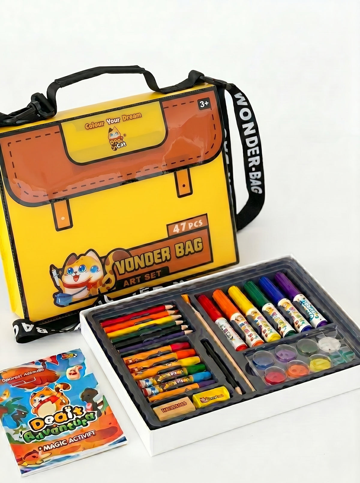 Kit peinture Wonder Bag Doqi Cat 47 pièces | Mallette créative tout-en-un