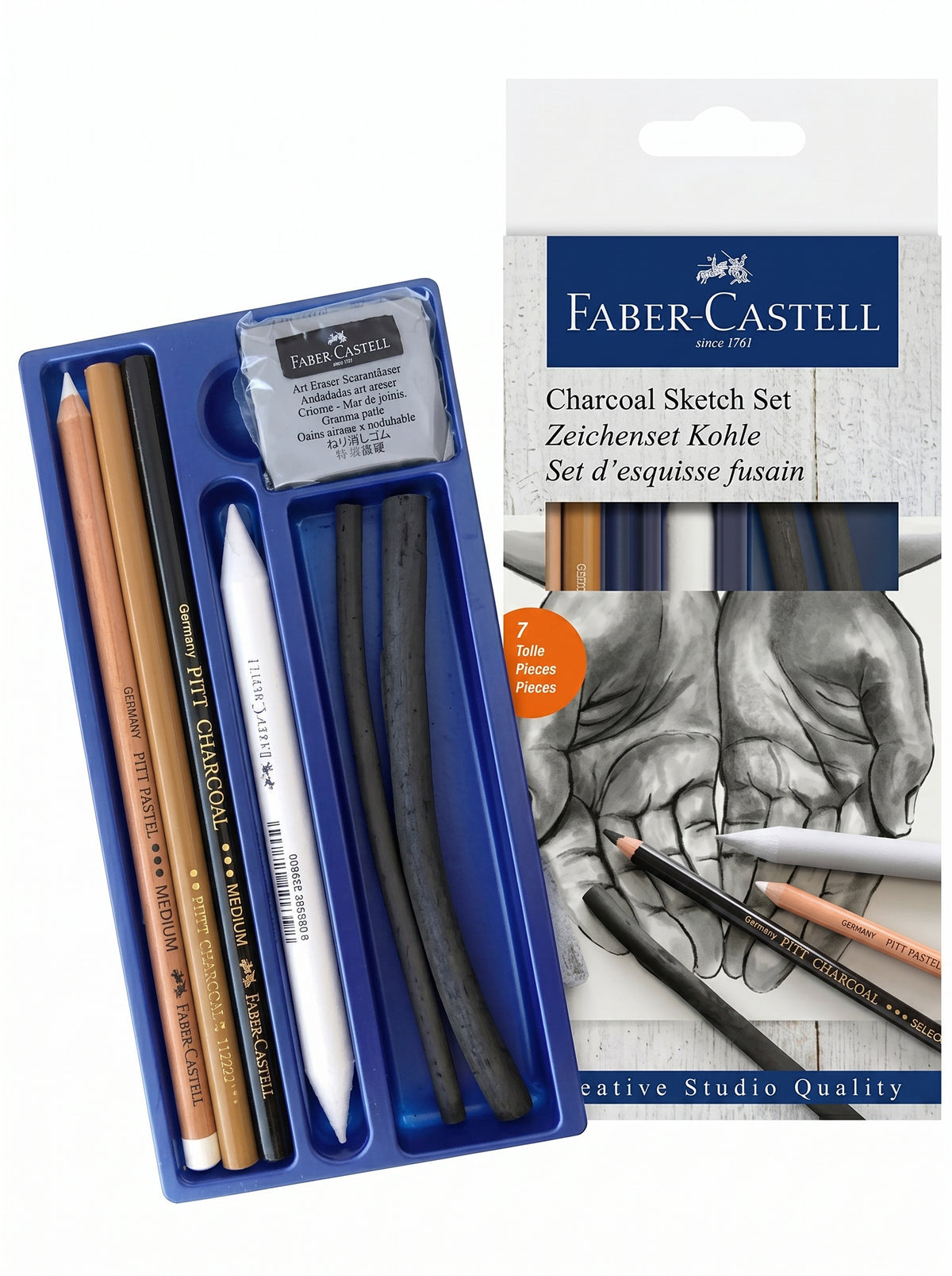 Set Fusain 7 Pièces Faber-Castell - Kit Dessin et Esquisse