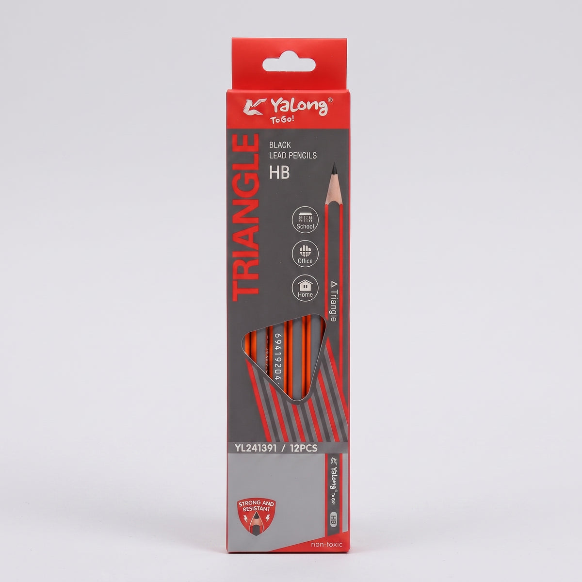 Crayon à papier HB noir Yalong (Lot de 12) - Design Noir Élégant
