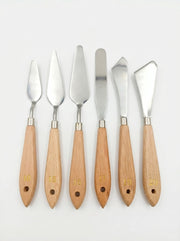 Couteau à palette métal et en bois professionnel pour peinture à l'huile