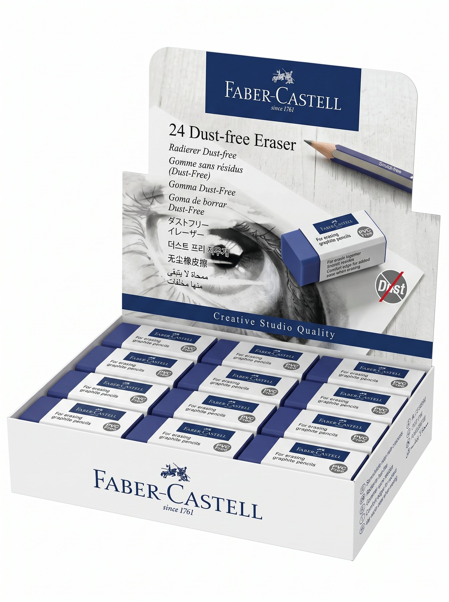 Gomme bleu / Faber Castell - Gomme de Précision Anti-Poussière